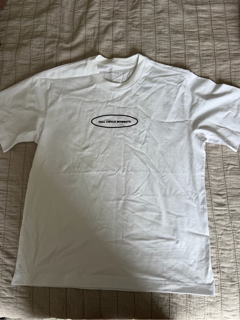 Ash White T-Shirt with Small Black Logo